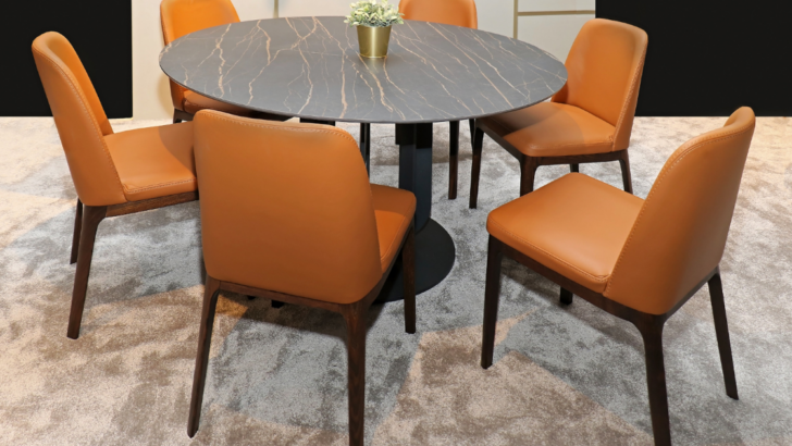 Unmatched Luxury Elevate Your Dining Experience with Tan Leather Dining Chairs. 