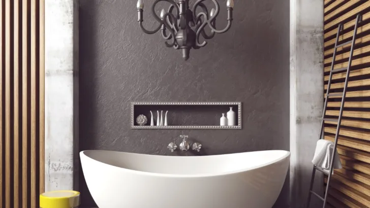 Create a Relaxing Haven with a Elegant Chandelier Above Your Bath Tub