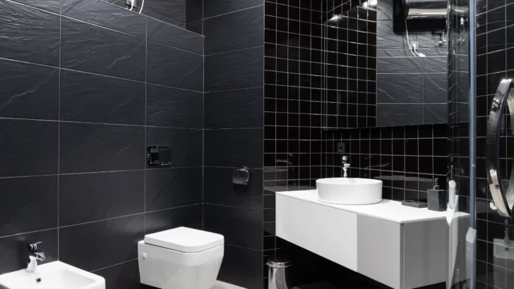 Indulge in Opulence - Transform Your Space into a Stunning Sanctuary with a Luxury Black Tile Bathroom.