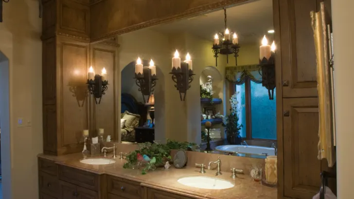 Indulge in a Luxurious Bathing Experience with a Elegant Candle Chandelier for Your Bathroom. 