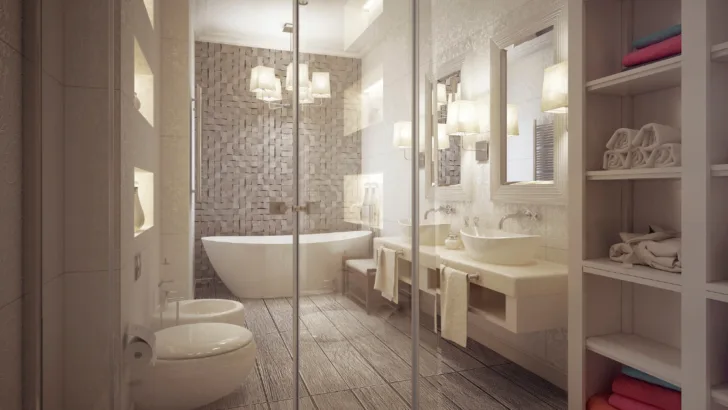 Radiate warmth and style with an elegant bathroom chandelier.