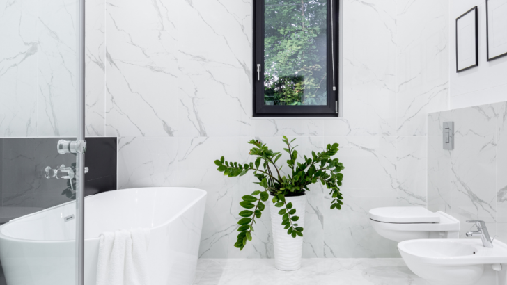 Beyond Basic: Elevating Your Bathroom Design with Stunning White Marble Walls! 